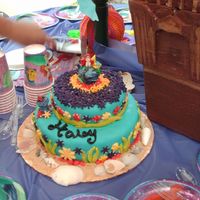 Ariel Cake Another view of little mermaid cake. Chocolate bottom and strawberry top