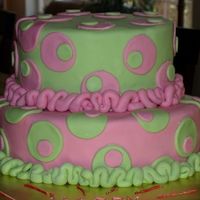 Little Girl's Birthday Cake I made this for my daughter's friend who wanted a cake to match the colors of her bedroom (pink and lime).