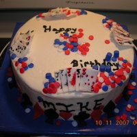 Poker Table buttercream with fondant accessories very fun to make hand painted cards.