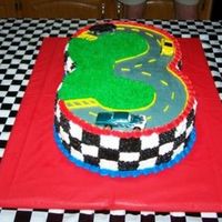 3Rd Birthday Racetrack This was made for a little boy's third birthday. Many thanks goes to Tripletmom for this idea!!
