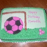 Pink Soccer Ball Cake Made this for a girls Birthday. I didn't have the ball pan, so I decided to just draw it on. All done in buttercream. I Did this a...