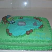 Fishing Cake This is my very first time using fondant! I love it!! Thanks to luvtodecorate for the inspiration on the little man & the fish!