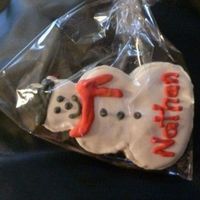 Snowman Cookie This is a closeup of one of the cookies I did for my daughter's class. This was my first try at decorated cookies! NFSC with Antonia&#...