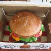 Cheeseburger Birthday Just plain luck that I happened to have a burger box in my pantry. I kept wondering why I had that sitting there and almost threw it away...