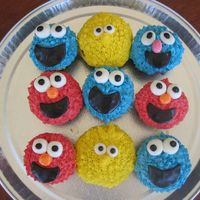 Sesame Street Cupcakes Made for a two year old's Birthday party, chocolate with BC frosting and fondant accents. The best thing about these, were the looks...