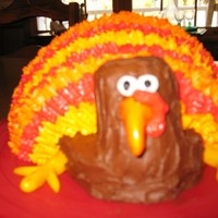 Turkey 9" round, 8" round cut slightly off half for feathers. head/body is largest and smallest pans from mini wedding pans. all...