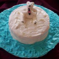 Polar Bear This cake is supposed to be the coca cola bear on an iceberg. This is the first cake I have done without explicit instructions on paper......
