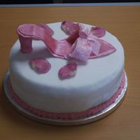 Cindarella First ever cake done for a colleagues birthday. Classic victoria sponge with buttercream and jam filling, topped with white sugrapaste and...