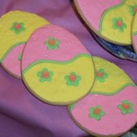 Patchwork Easter Eggs Rich Rolled Sugar Cookies with rolled and embossed fondant, fondant inlays and royal icing piping.