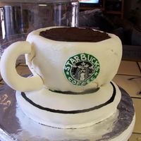 Starbucks Cake My brother loves coffee and Starbucks so I made him this cake for his birthday. Be easy on me, this was my VERY first attempt at fondant so...