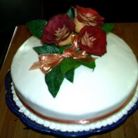 Cake For Son' S Wedding Rehersal Dinner MMF Fondant covered, roses are real, lemon cake with key lime filling. Thanks for looking