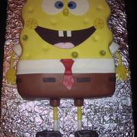 Spongebob Chocolate cake with buttercream covered in fondant. Thanks to CC members for inspiration.
