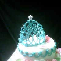 Blue Ri Tiara this was my first royal icing tiara,i had left over blue ri from another order so i thought id give it a try....i was really lucky becasue...