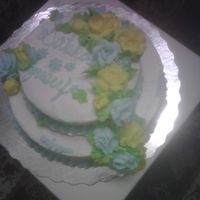 Img00226.jpg choco cake,white bc,yellow and blue rosespractice cake to master cascading effect,thnx to cc for all the advice!