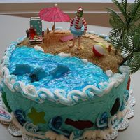 Beaching It At The Ocean - beach towel is a piece of gum- board walk is the top layer of those sugar wafer cookies that have cream in the middle- the "wood&...