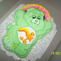 Care Bear this is a marble cake with butter cream icing . the little ones loved it.