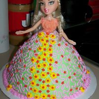 Bratz Doll Cake This is a chocolate cake and buttercream icing it was fun !