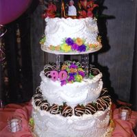 90Th Birthday This young lady of 90 yrs. loves vibrant colors & especially choc. covered strawberries... The 90 on the cake is made from the choc....