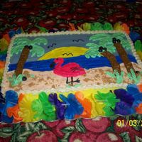 Tropical Paradise I made this for my neice's birthday party which had a luau theme. I got every single idea from other cakes on this website. Thanks...
