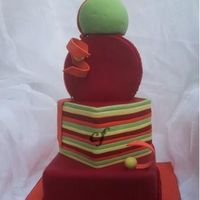 Funky Stacked Cake Designed for a bridal fair, i made it out of cake instead of foam because i wanted to see if I could make it! It didn't turn out...