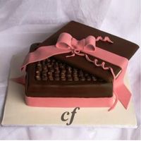 Chocolate Box Cake I made this cake for a customers 50th birthday. She asked for a rectangle chocolate buttercake with a plaque. I decided to make it look...