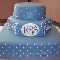 Electric Blue Wedding Cake Minus Flowers The father in law of the bride did flower designs, so he added the flowers after I delivered the cake. It is a white cake with a cherry and...