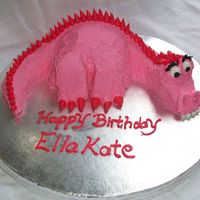 Pink Dragon/dinosaur Cake Ella Kate's 3rd birthday pink dinosaur cake.