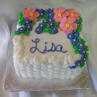 Basketweave Cake Vanilla Buttercream over chocolate cake and cookie creeam filling.