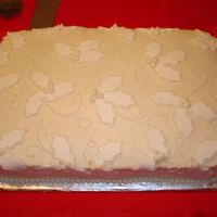 Christmas Cake yellow cake, buttercream icing,mmf holly.