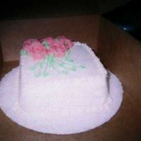 Birthday Cake This cake was done for a woman who wanted a good vanilla cake with white icing. The cake is vanilla with buttercream icing. I added cream...