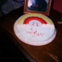 Rainbow Cake This cake was done as a class project for my fist cake decorating class. I just had to put my son's name on it. He was so surprised....