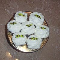 Mummy Cupcakes a few of the mummy cupcakes I made - cream cheese frosting, chocolate cake