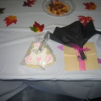 Wedding Cookie Favor Sugar cookie decorated with royal and edible food writers.