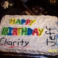 Jeff's Birthday This cake was for a friends husband's birthday. ALso shared with a friend of theirs.