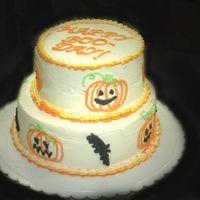 Halloween Birthday Cake This was my 2nd smooth BC attempt, my 2nd piping experience, and my first tiered experience. The tiers are 1/2 chocolate and 1/2 white (...