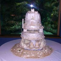 Sandcastle Wedding Cake Well, this is what I worked on for 2 days straight. The couple wanted a "rustic" look to this cake, for it to not look "like...