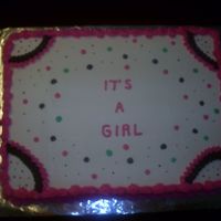 Girl Baby Shower Cake All buttercream with different color polka dot.