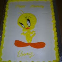Birthday Cake Tweety Twety bird cake.