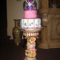 Princess Cake I saw this cake somewhere in the gallery not sure who done it. This cake was very hard for me to do, It took me a really long time, I made...