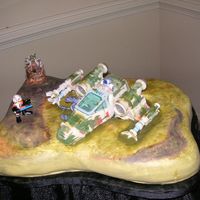Star Wars Dagobah Swamp Scene elaborate cake originally planned for our friends grooms cake, but that design fell through only hours before we had to leave for the...