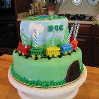 Train Birthday Cake My first try at fondant. I made it using the easy MMF recipe and it was VERY tasty and fairly easy to work with. The cake is based off of...