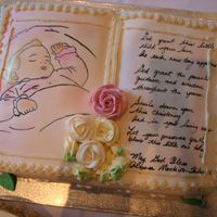 My Daughter Baptism Cake My 1st attempt at making a baptism bible cake. It came out pretty well. I am very happy with it, next time I will try to make the writing a...