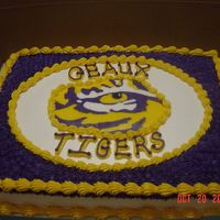 Geaux Tigers! White cake buttercream icing and a whole lot of stars!