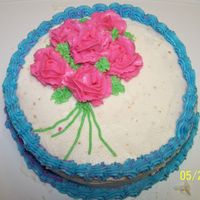 First Cake From Course 1 This was my graduation cake from Course 1. Will get better with lots of practice.