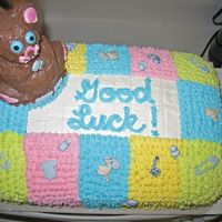 Baby Blanket W/ Teddy I made this for my ex-roomate's baby shower! She loved it! And I think it is one of my favorites! Two-layer sheet cake, yellow and...