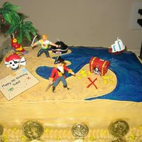 Pirate Island I got the inspiration for this cake from mamaof4's cake. Used the same concept of brown sugar for the sand, BC icing, and instead of...