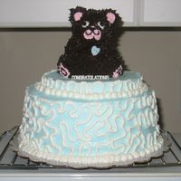 Baby Blue Teddy Bear Cake 