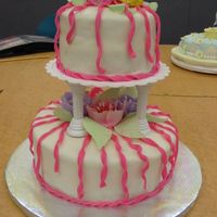 Fondant & Gumpaste Finale Cake covered in fondant with fondant/gumpaste flowers