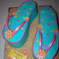 Flip Flop These were for a beach theme bridal shower. One was Lemon WASC cake, with raspberry filling. The other was Chocolate WASC cake, with...