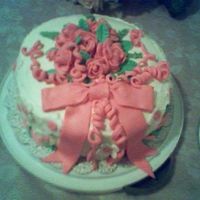 Fondant Ribbons this was the cake I made in the Wilton class when I learned to use fondant